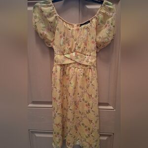 Charming Yellow Floral Kids Dress